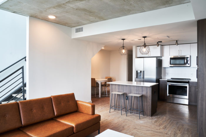 kitchen area in austin tx luxury apartments near downtown