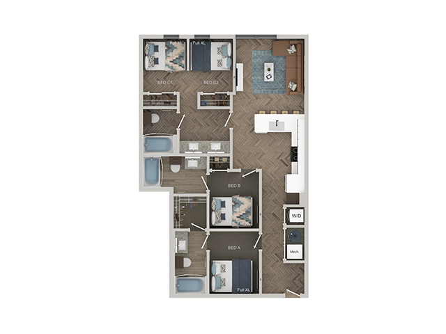C2 - Semi Shared Floor plan layout