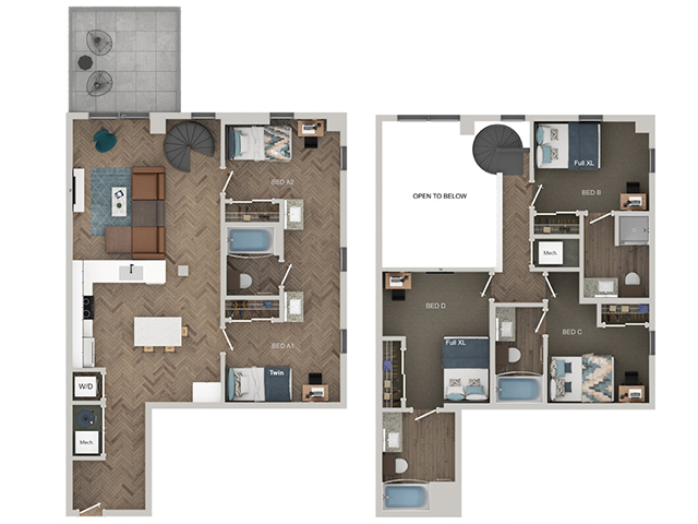 TH D6 - Semi Shared Floor plan layout