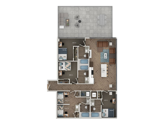 D2 - Semi Shared Floor plan layout