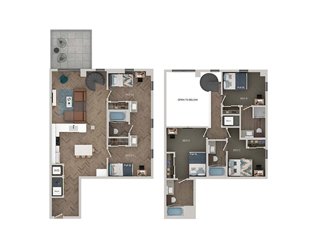 TH D6 - Semi Shared floor plan