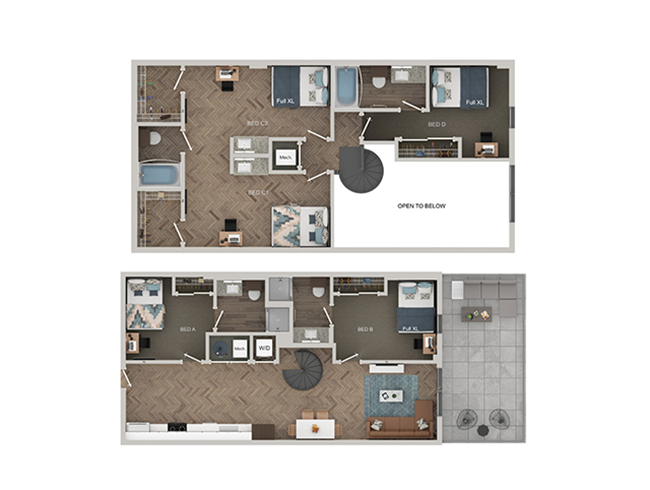 TH D4 - Semi Shared floor plan