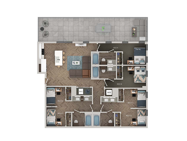 D3 - Semi Shared floor plan