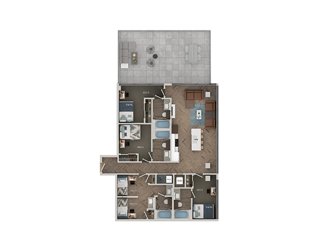 D2 - Semi Shared floor plan