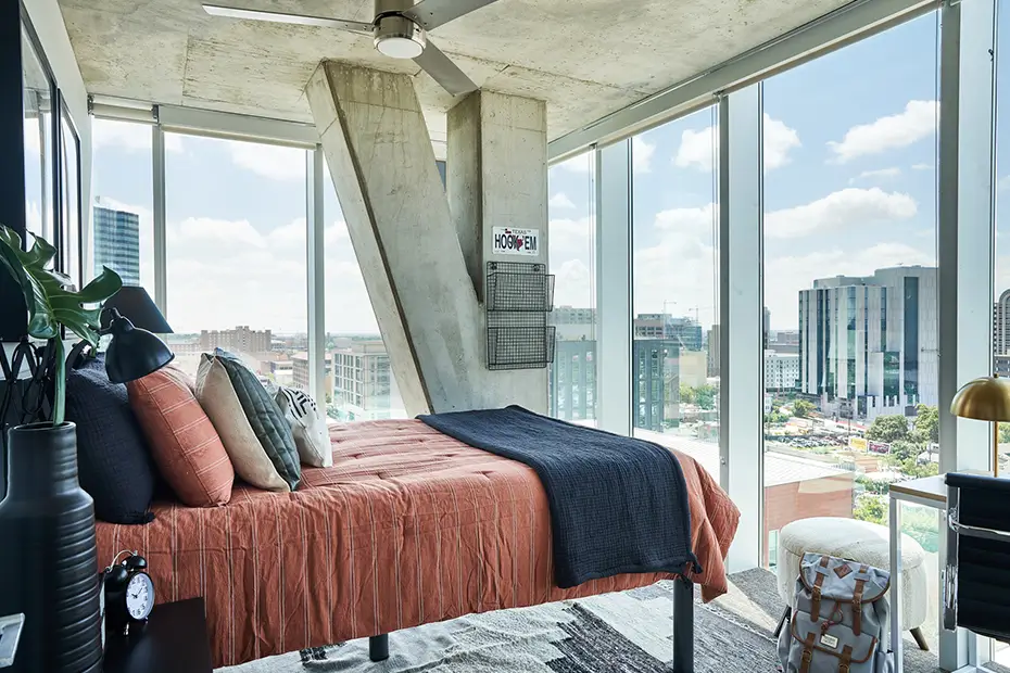 Furnished apartment bedroom