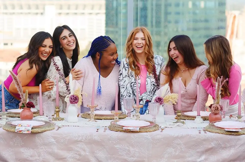 group of young women celebrating
